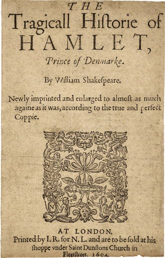 Title page of Q2 Hamlet (1604)